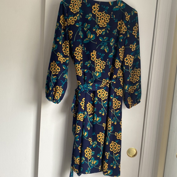 J. Crew goldenrod 360 crepe wrap dress - Picture 4 of 4